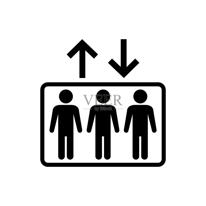 电梯图标,白色背景图标素材