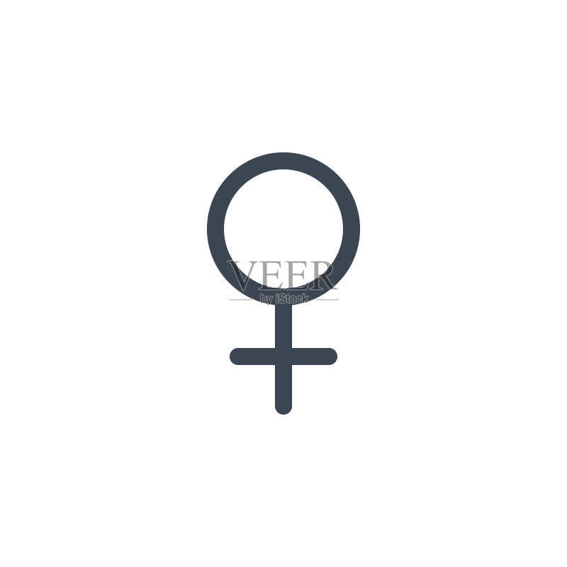 女性性别符号相关矢量字形图标图标素材