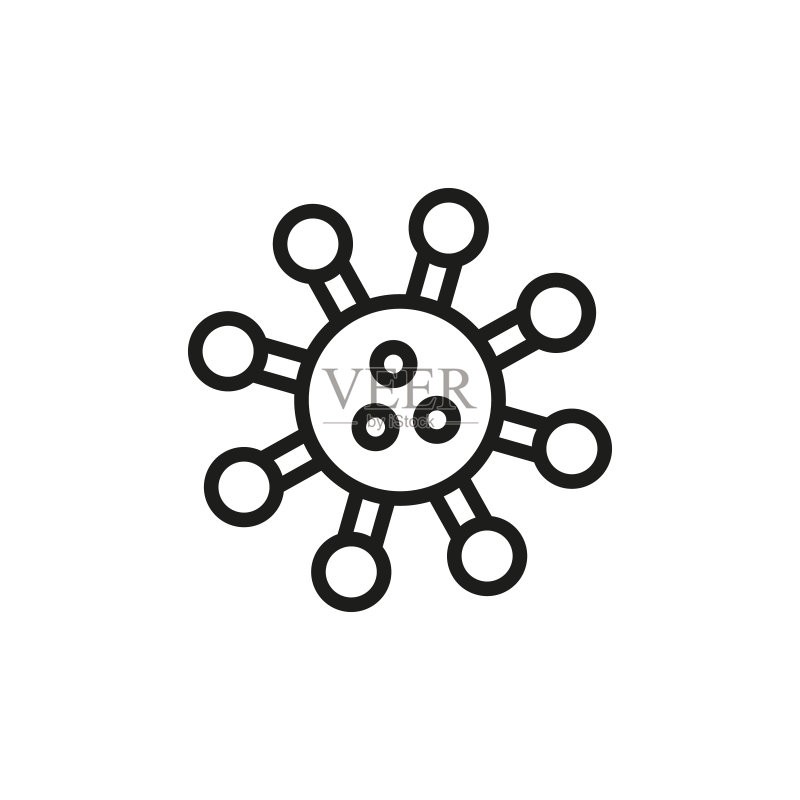 简单的冠状病毒线条图标图标素材