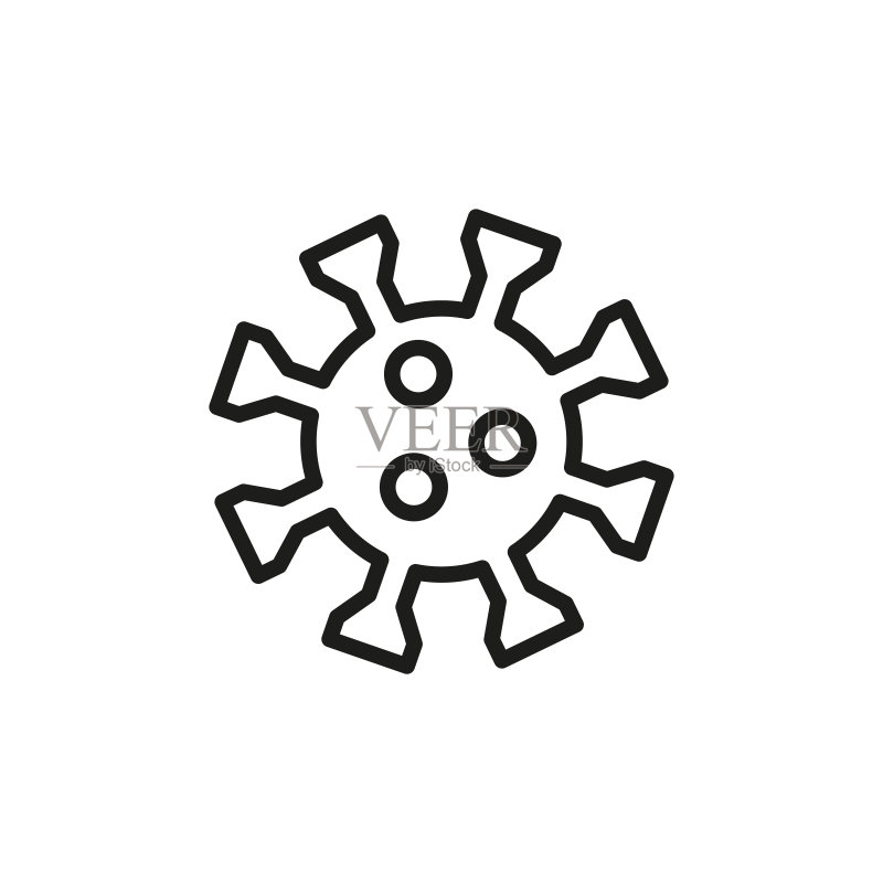 简单的冠状病毒线条图标图标素材