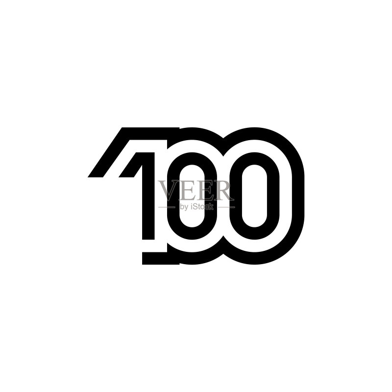 数字100矢量图标设计图标素材