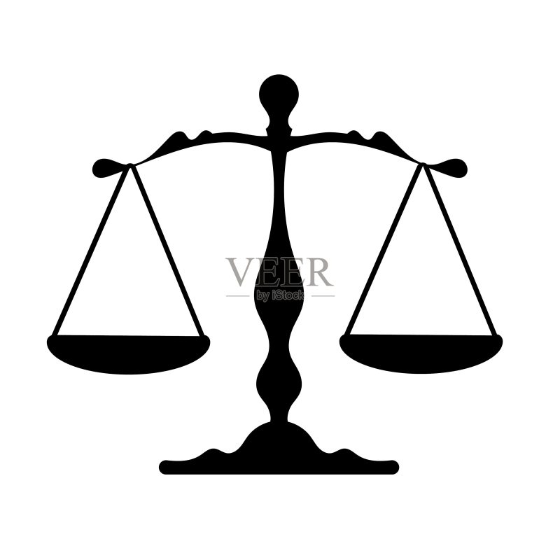 白色背景上的正义图标图标素材