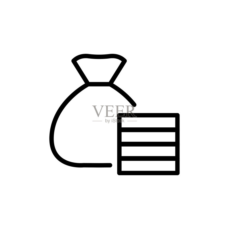 简约钱袋线性图标图标素材
