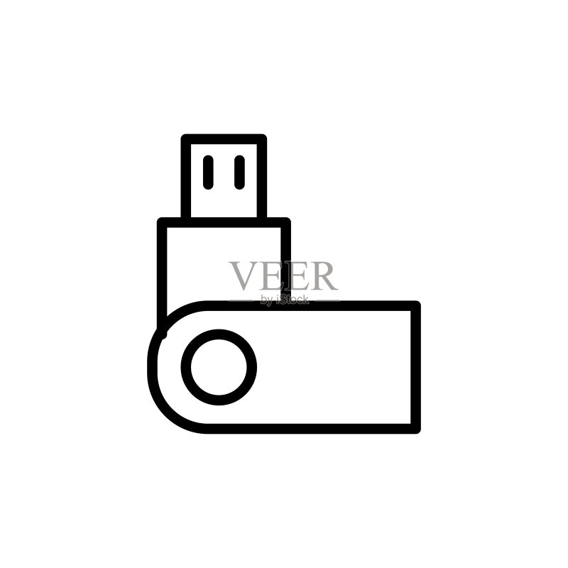 简约U盘线条图标图标素材