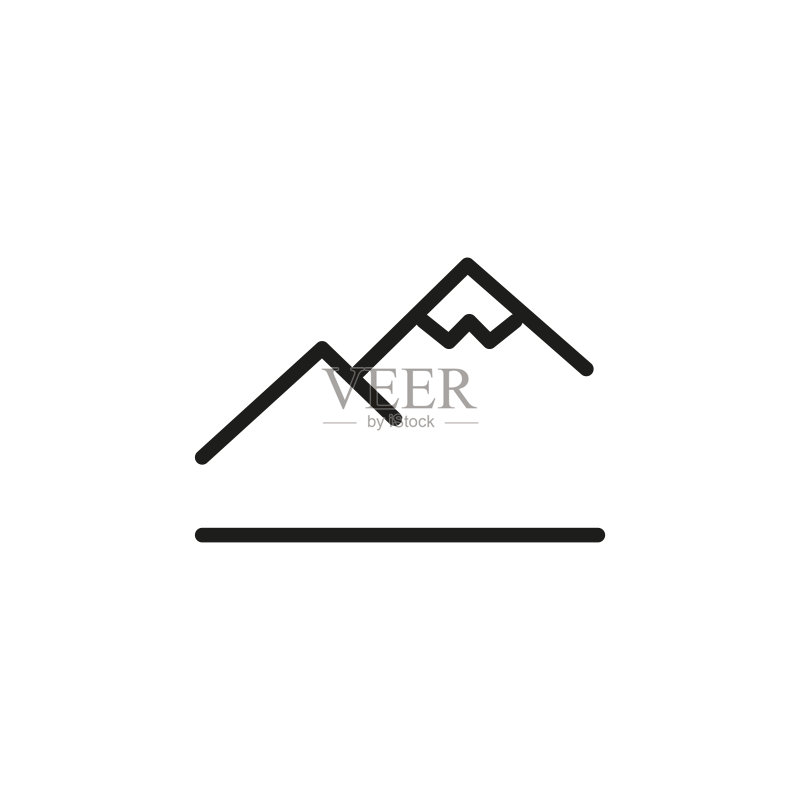 简约山脉线条图标图标素材