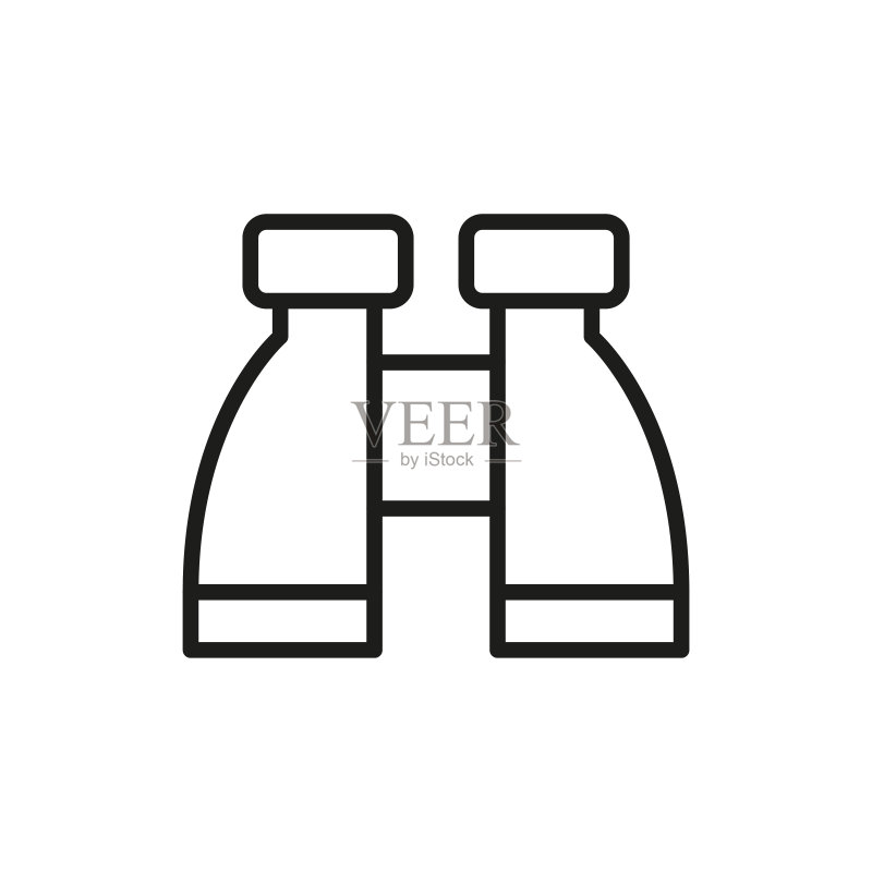 简易双筒望远镜线条图标图标素材