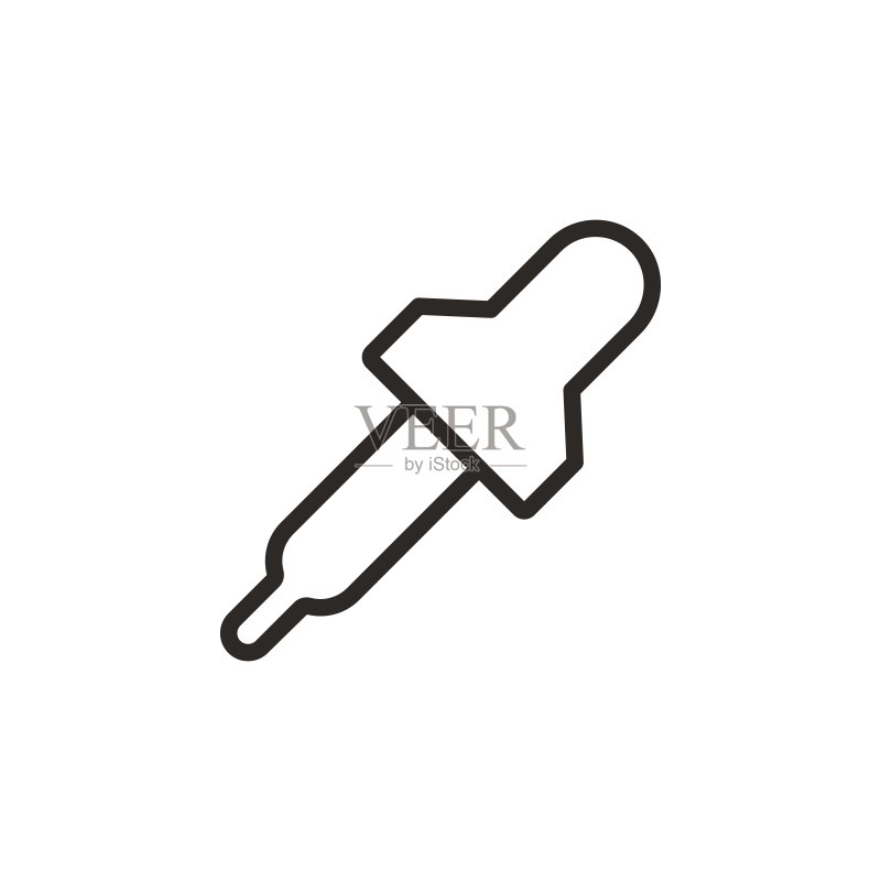 滴管矢量图标:移动概念和Web应用设计工具元素,网站和App开发细线图标图标素材