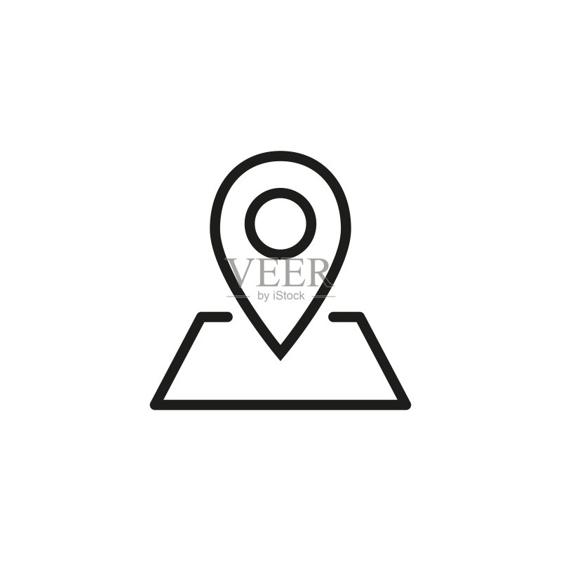 简约地图图钉线条图标图标素材