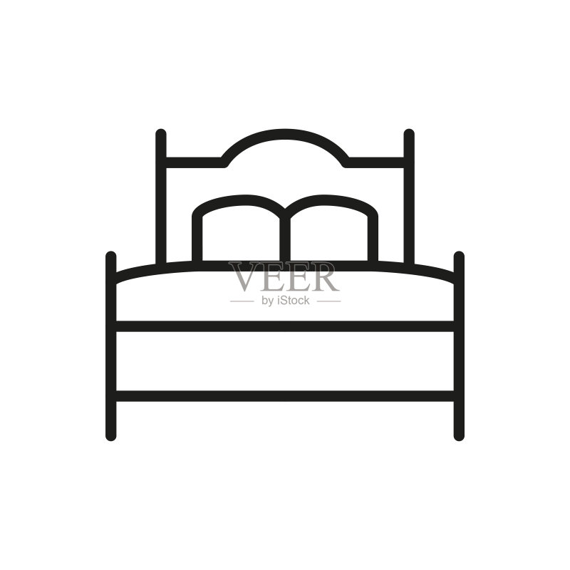简单床的线条图标图标素材