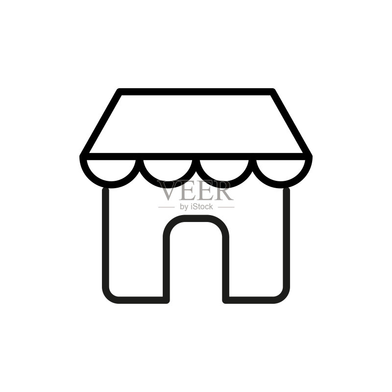 简约商店线条图标图标素材
