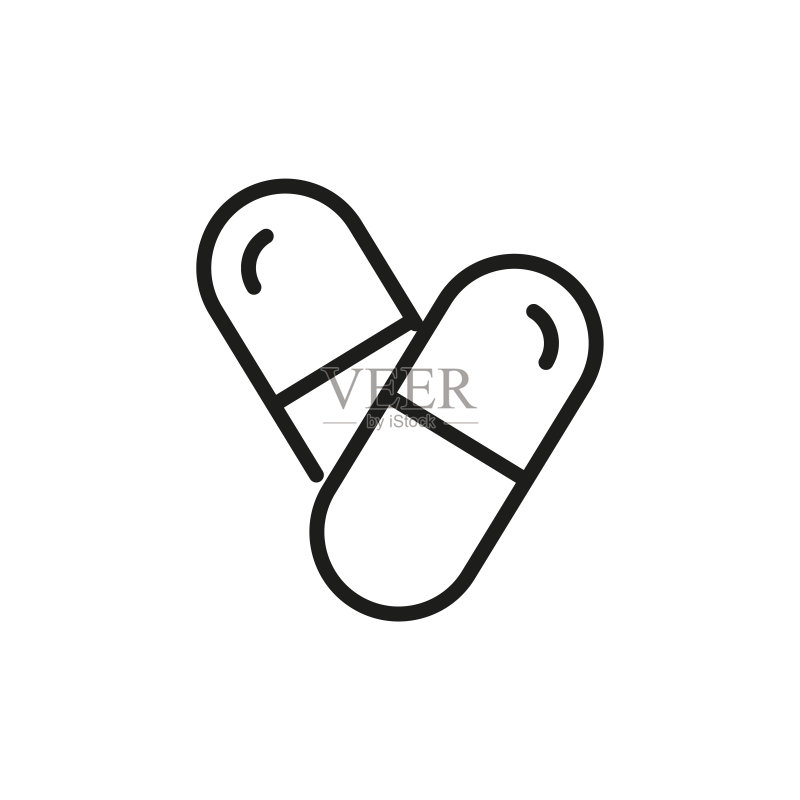 简约药丸线条图标图标素材