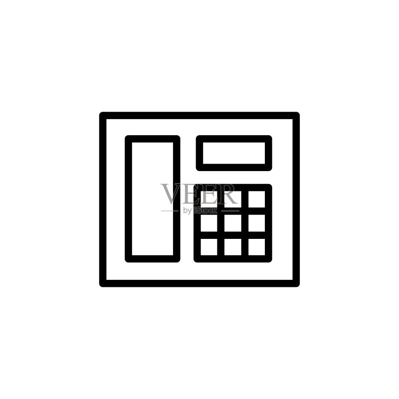 简约传真机线条图标图标素材