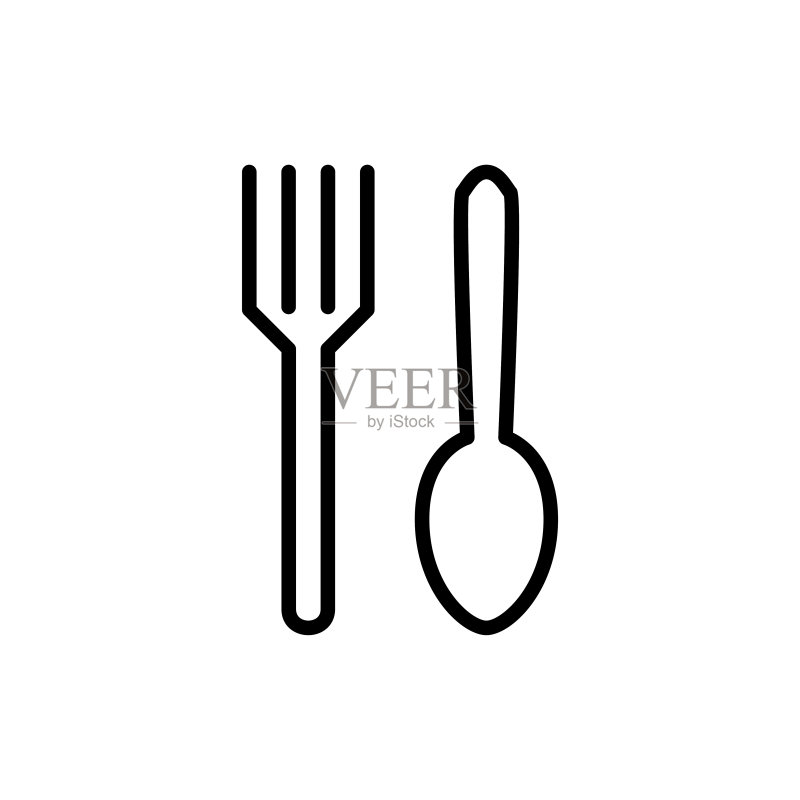 简约餐具线条图标图标素材