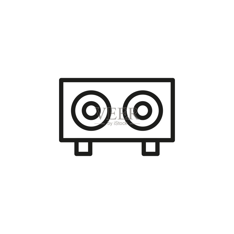 简约扬声器线性图标图标素材
