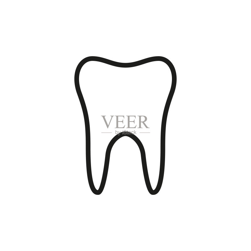 简约牙齿线条图标图标素材
