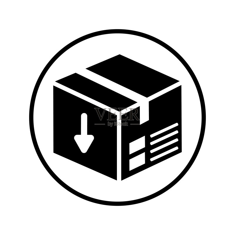 黑色包裹图标,箱子,纸箱,包装矢量设计图标素材