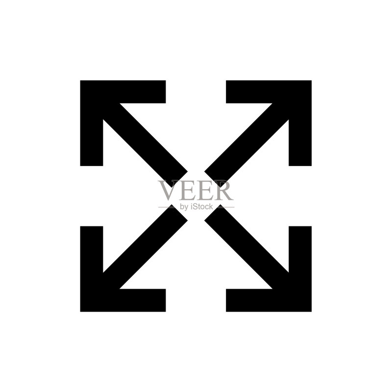 全屏扁平风格图标,正方形箭头图标素材