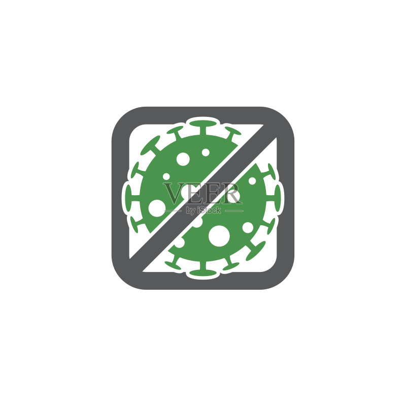 与新冠病毒相关的图标背景,适用于图形和网页设计。用于网站或移动应用程序的创意插画概念符号。图标素材