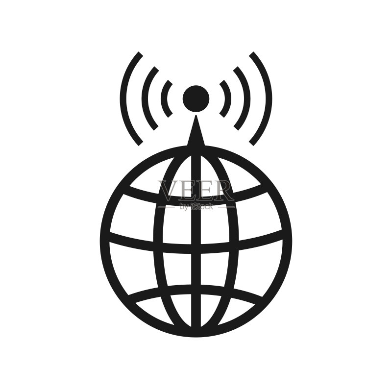 全球互联网信号矢量图标:用于移动概念和网页设计的填充平面符号图标素材