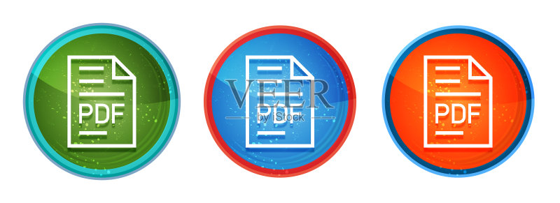 PDF文档页面图标数字按钮套装插画图标素材