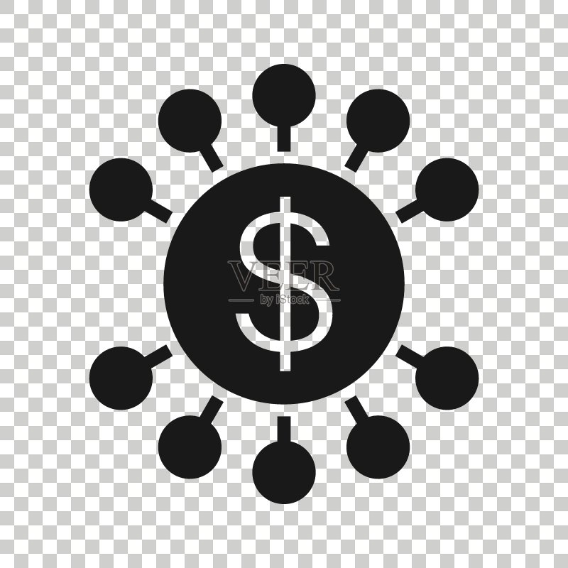 扁平风格的货币收入图标,白色背景上的美元硬币矢量图,金融结构商业概念图标素材