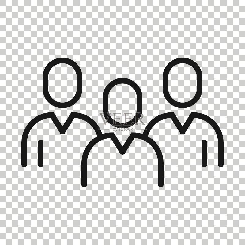 扁平风格的人际沟通图标:合作商业概念图标素材