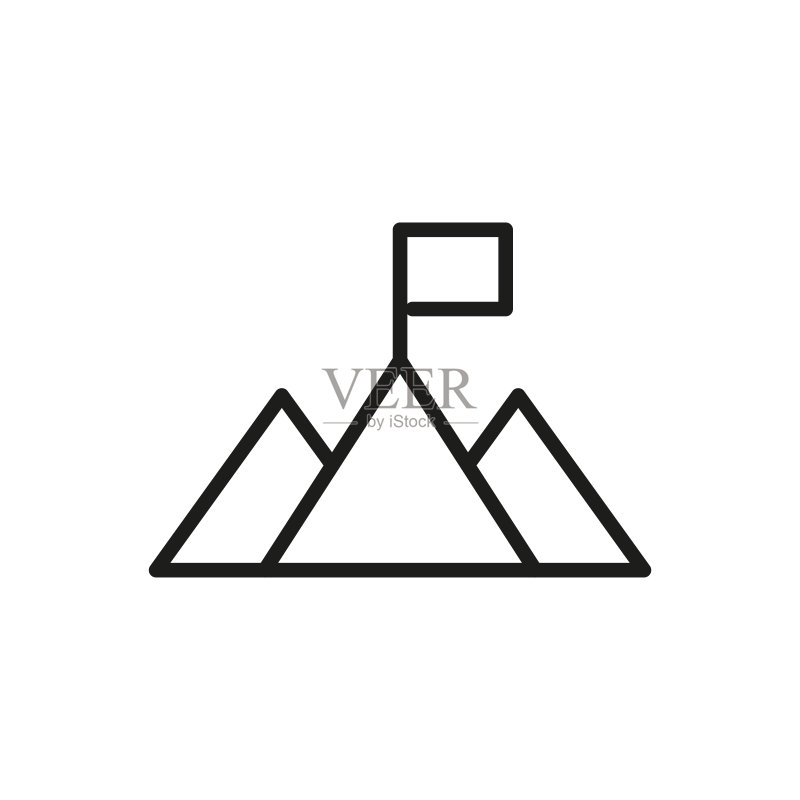 简约山脉线条图标图标素材