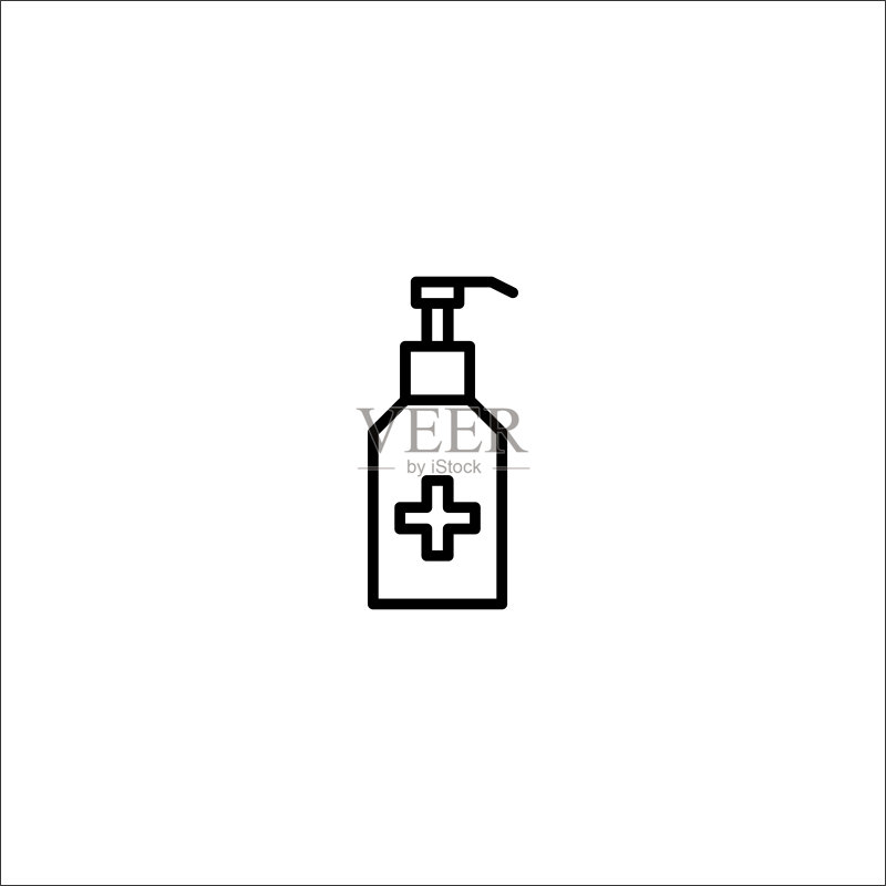 酒精凝胶瓶图标矢量插画图标素材