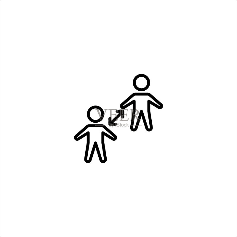 保持社交距离图标矢量图图标素材