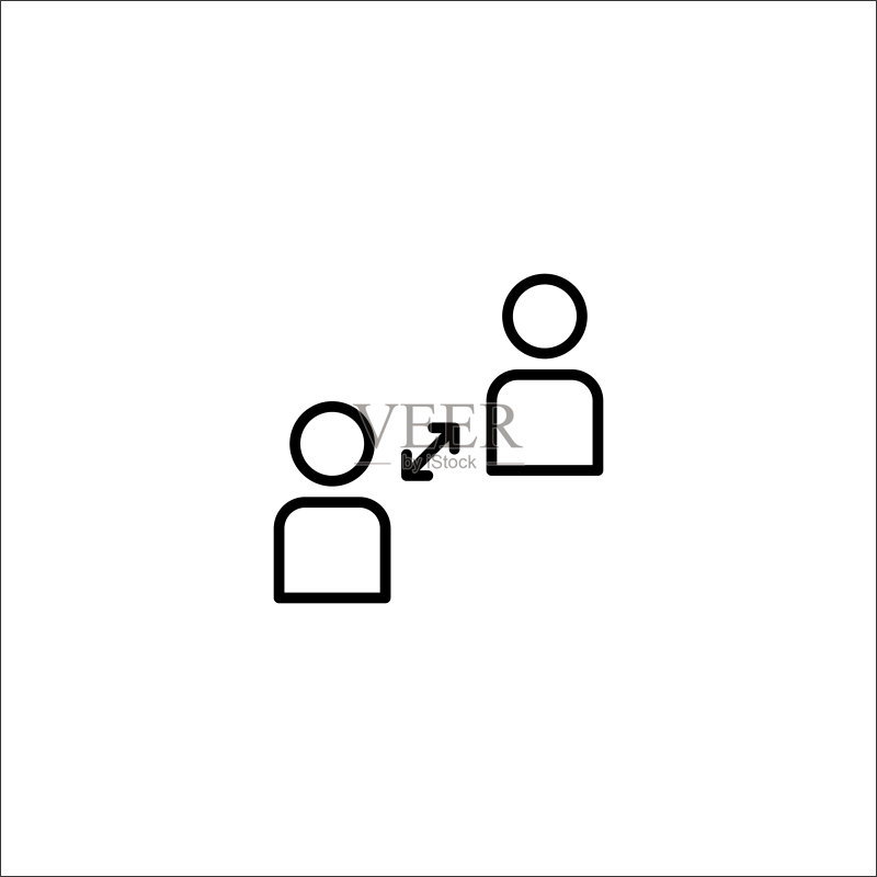 保持社交距离图标矢量图图标素材