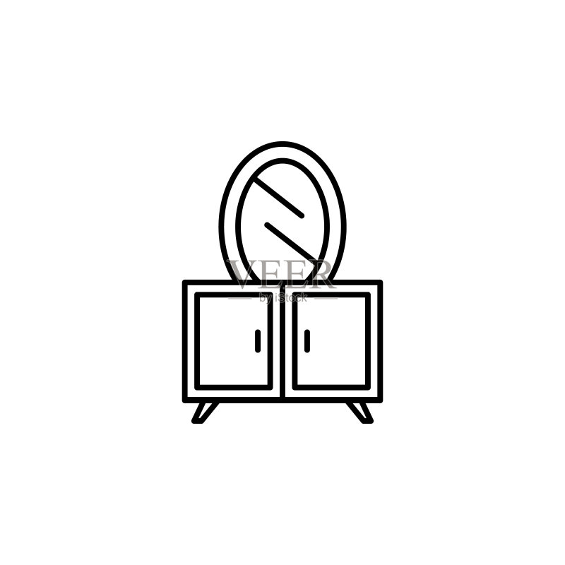 家具内饰桌子线条插画图标图标素材