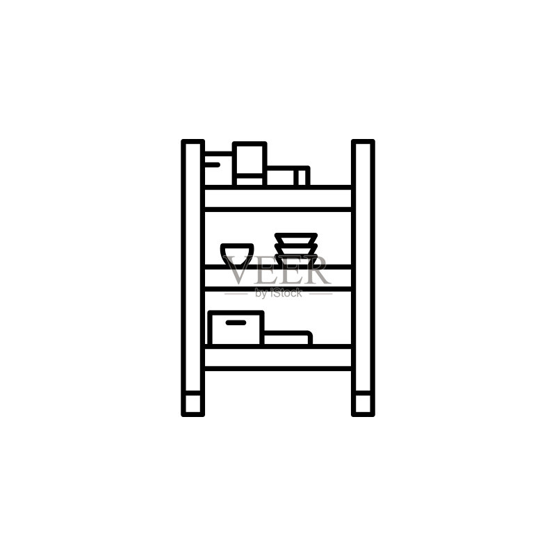 食物运输家具线性插图图标图标素材