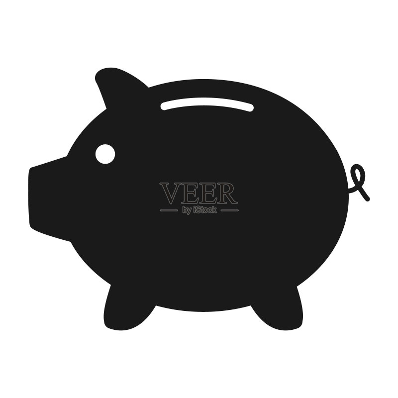 无符号的储蓄罐扁平图标矢量图。 金钱收入图标素材