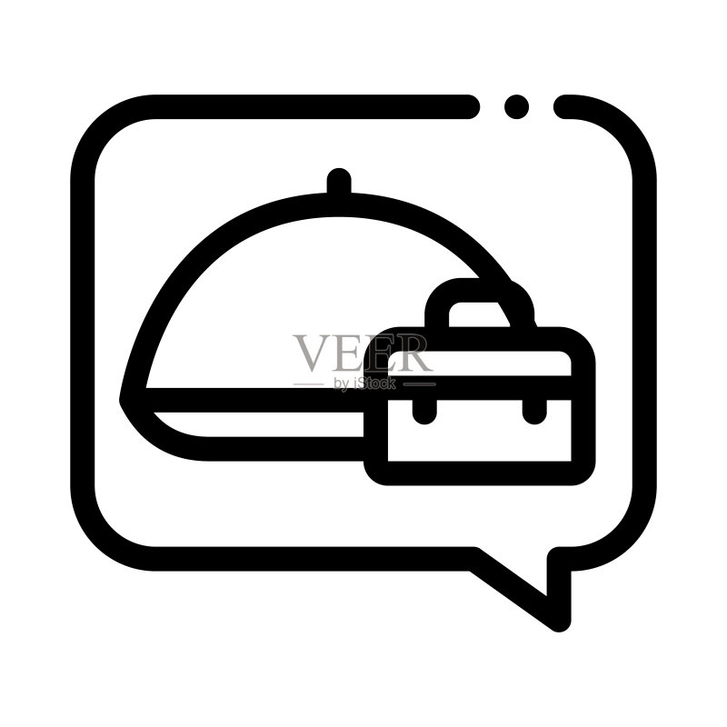 商务午餐图标矢量轮廓插图图标素材