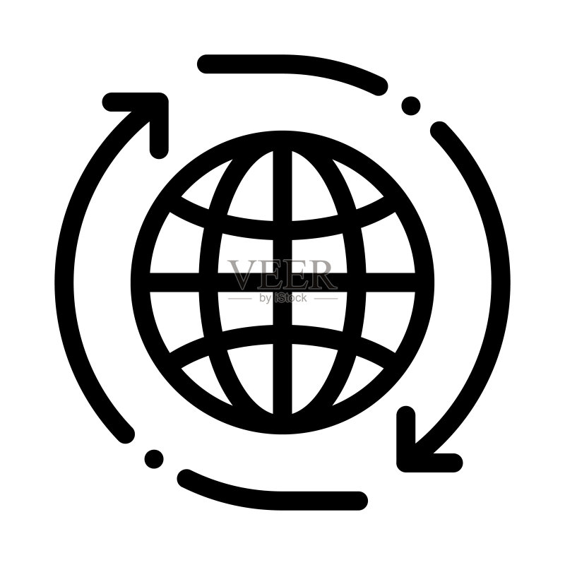 世界互联网网络图标矢量轮廓插图图标素材