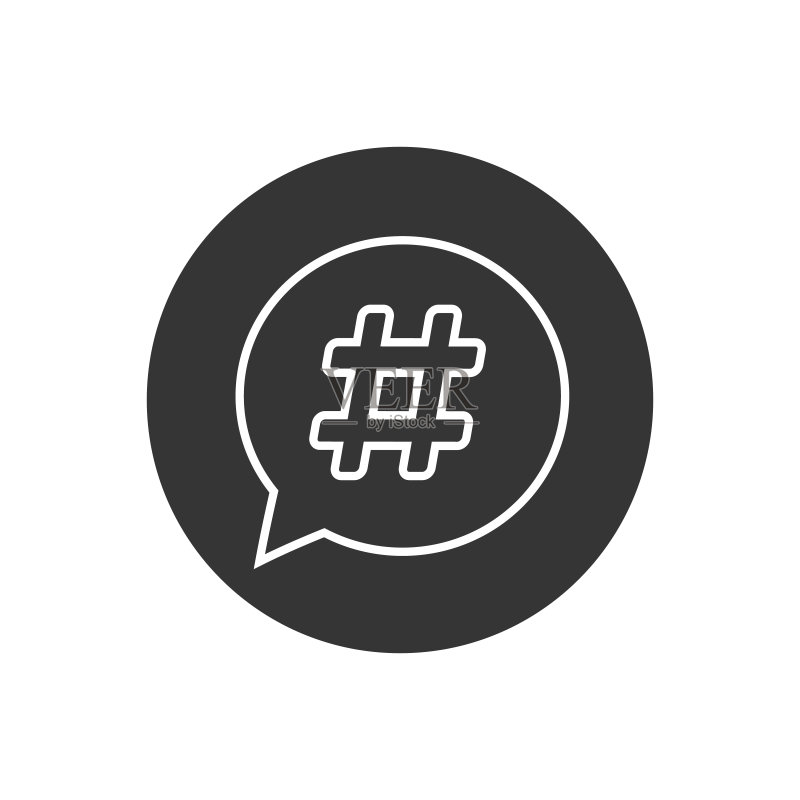 #话题#标签线性图标,矢量插画图标素材
