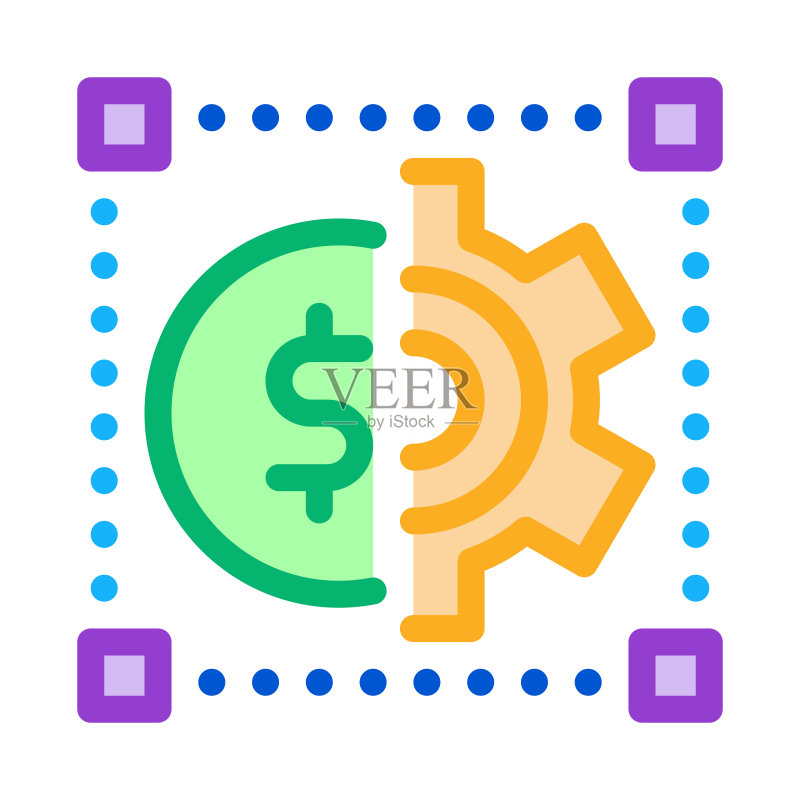 现金账户凭证图标矢量轮廓图标素材