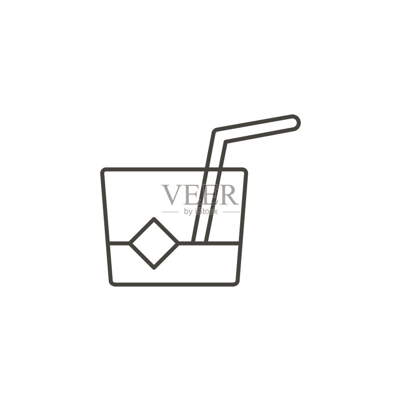 鸡尾酒饮品矢量图标,来自食品概念的简单元素插图图标素材