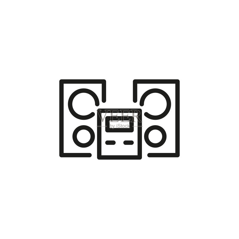 简约扬声器线性图标图标素材