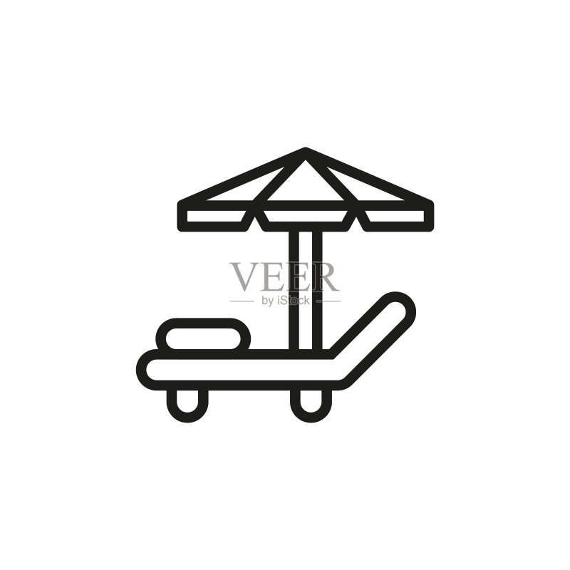 简单的太阳床线条图标图标素材