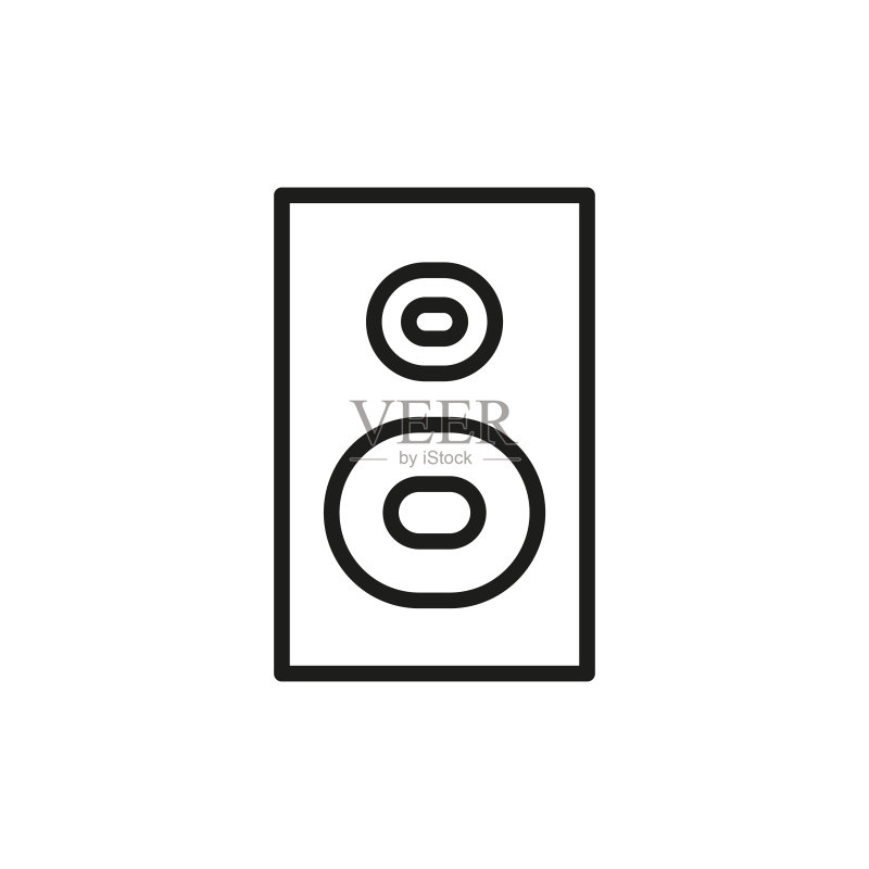 简约扬声器线性图标图标素材