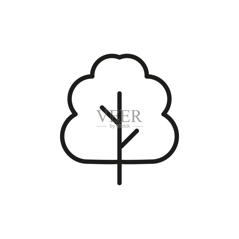 简约树木线条图标图标素材