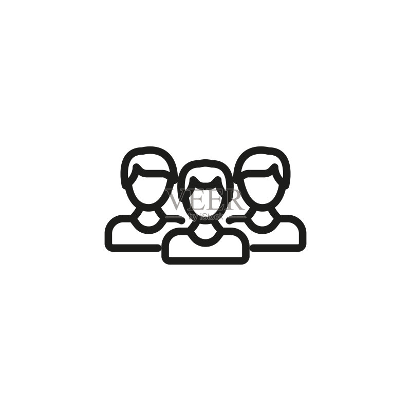 简单的团队线条图标图标素材