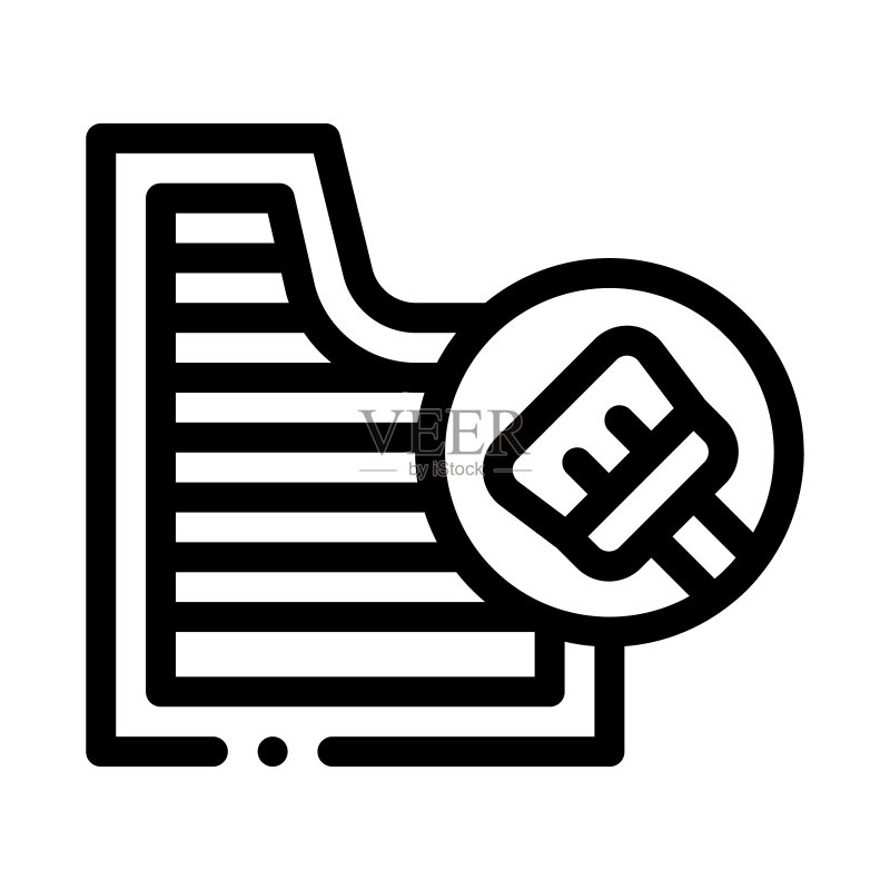 机器清洁场所图标矢量轮廓插图图标素材