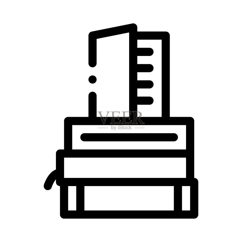 书本堆图标矢量轮廓插图图标素材