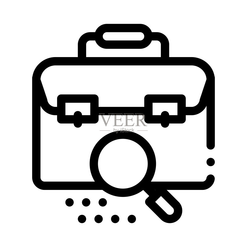 公文包检查图标矢量轮廓插图图标素材