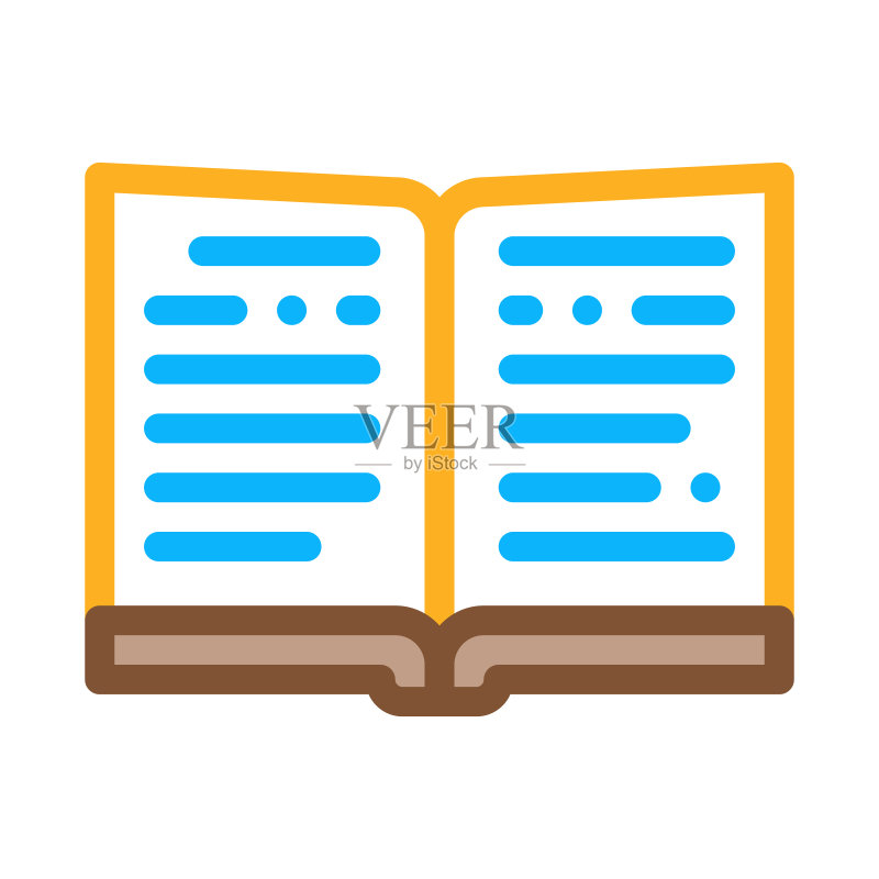 打开的书本图标矢量轮廓插图图标素材