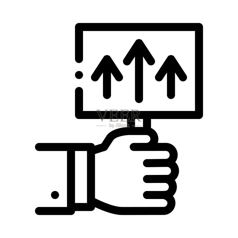 仅向上图标矢量轮廓插图图标素材