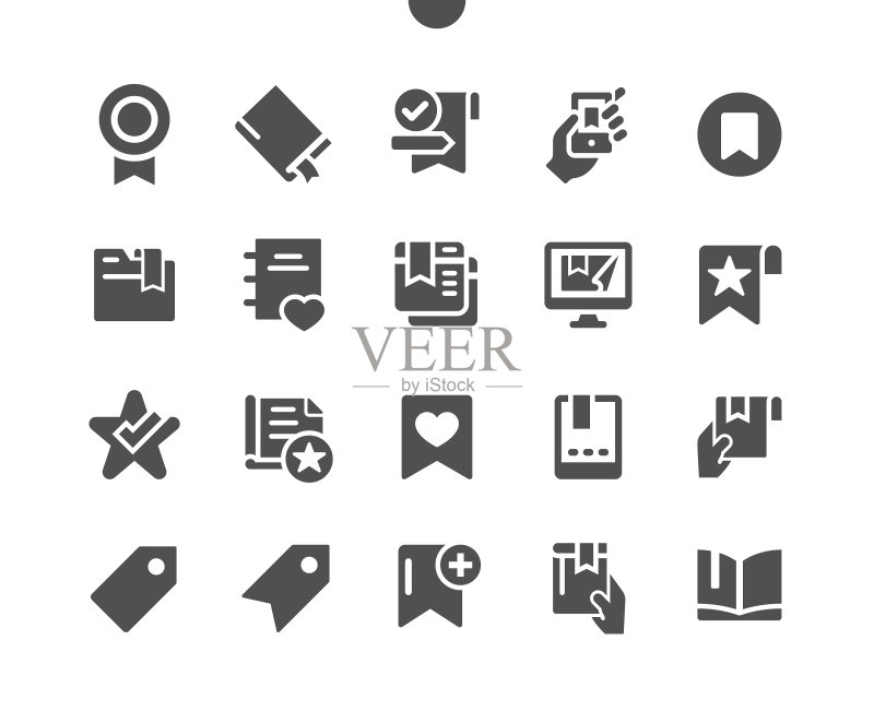 网页图形和应用程序的书签与标签矢量图标图标素材