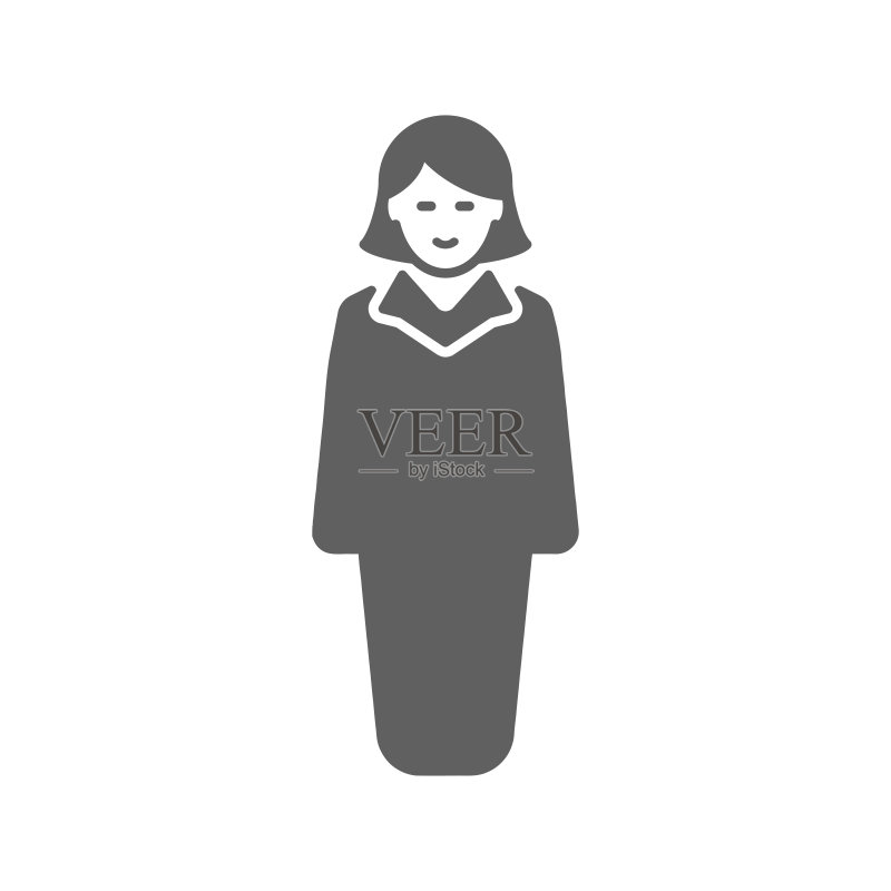 女人灰色图标,女性,女孩,商务女士图标素材